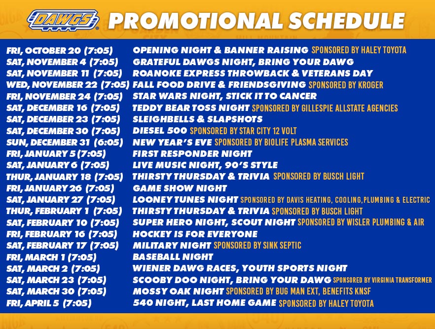 Promotional Schedule